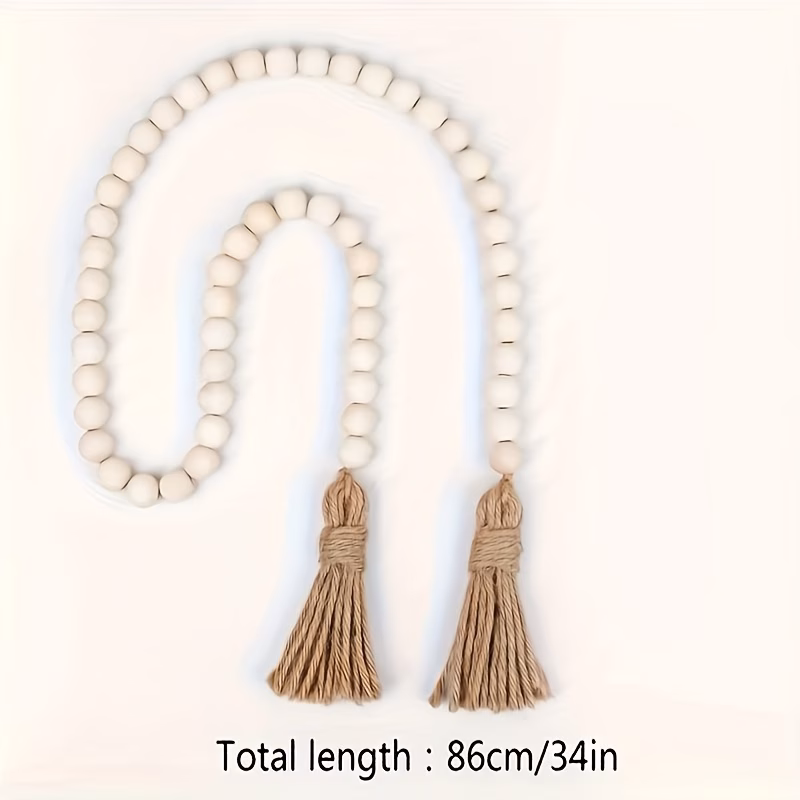 Wooden Bead Garland with Tassels