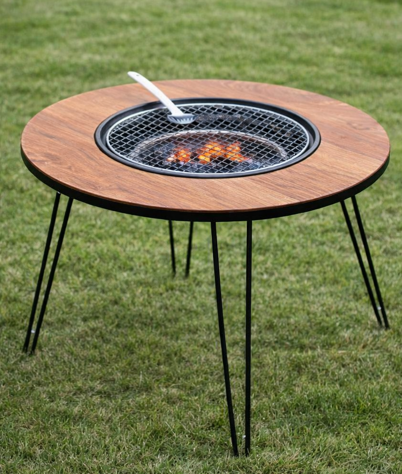 Round Fire Pit BBQ