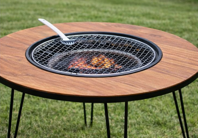 Round Fire Pit BBQ