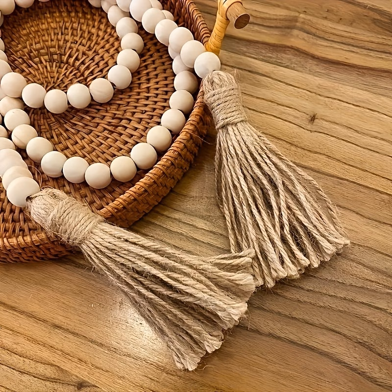 Wooden Bead Garland with Tassels
