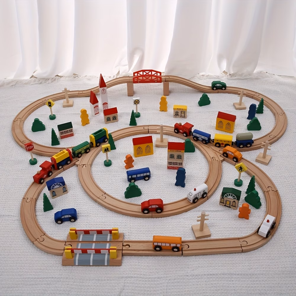 Wooden Train Track Toy