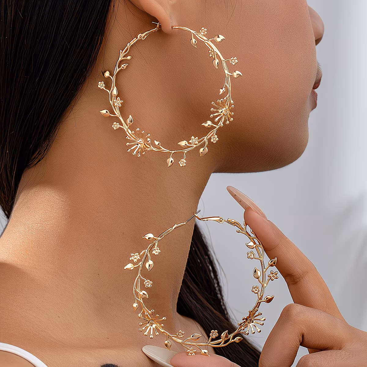  Flower Hoop Earrings