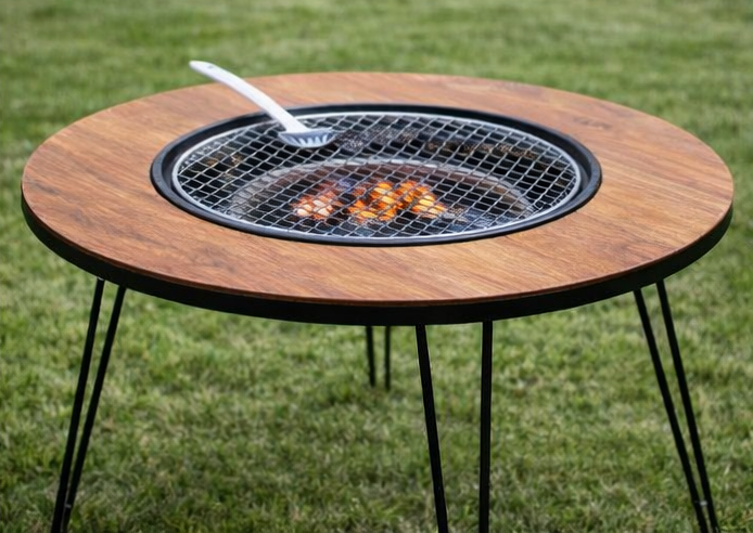Round Fire Pit BBQ