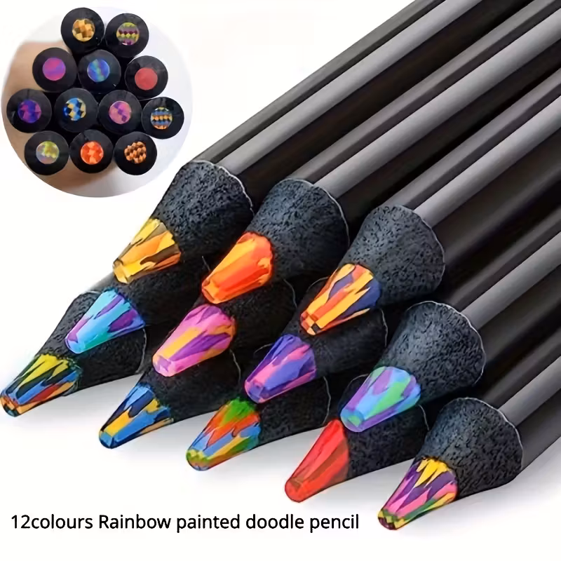 12 Rainbow Colored Pencils with Magical Gradient Colors