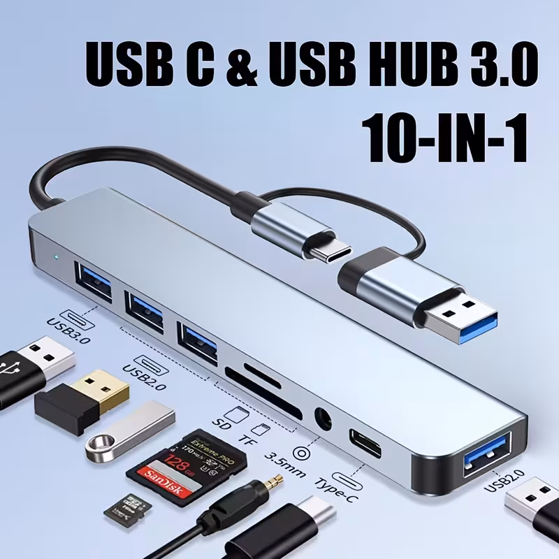 8-in-1 Hub, USB & Type-C Port
