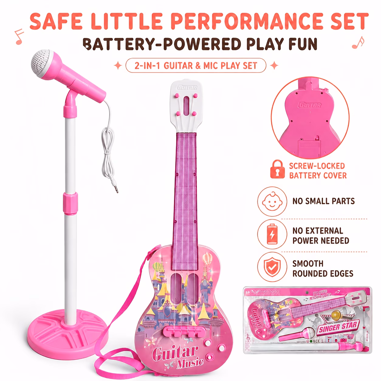Kids Guitar And Microphone Set